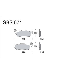 Bremsebelægning SBS 671 SI