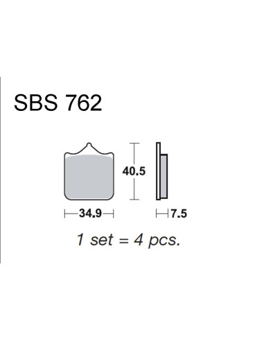 Bremsebelægning SBS 762 RST forbremse | Madsens Online