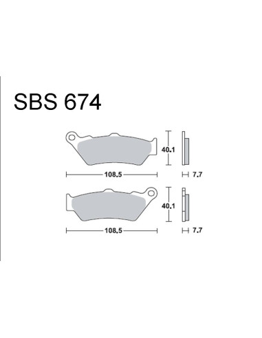 Bremsebelægning SBS 674 HS Forbremse | Madsens Online