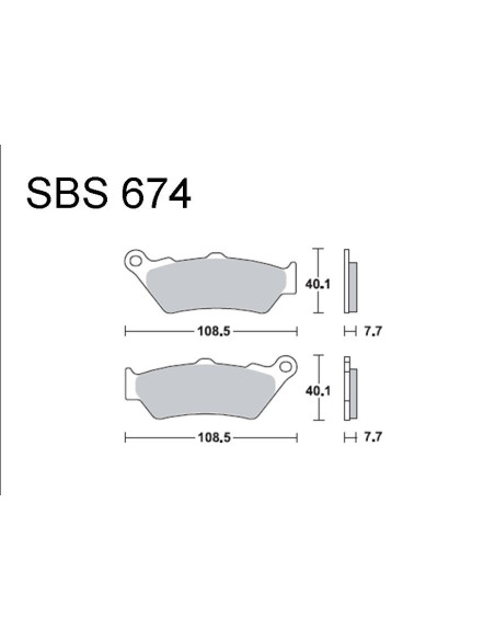 Bremsebelægning SBS 674 HS Forbremse | Madsens Online