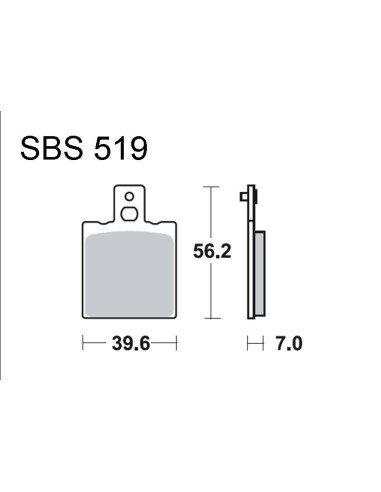 Bremsebelægning SBS 519 HF Forbremse | Madsens Online
