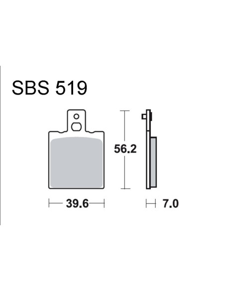 Bremsebelægning SBS 519 HF Forbremse | Madsens Online